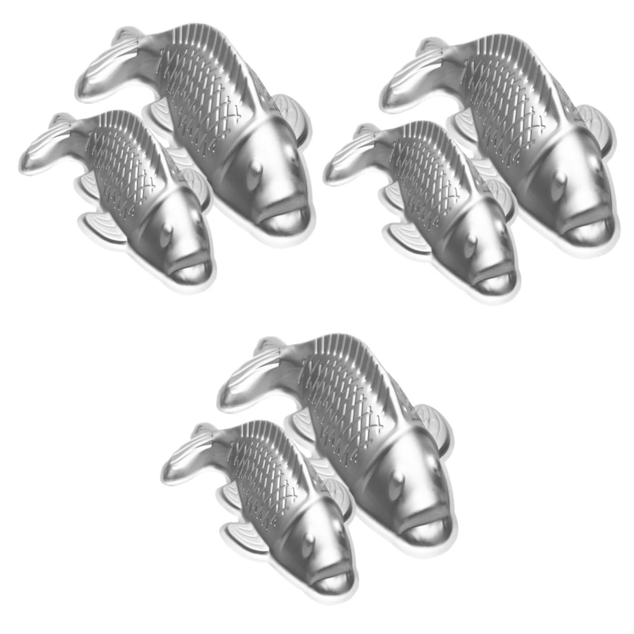 PartyKindom 3 Sätze Reiskuchenform Kuchenformen Set Kuchenform Set Backform Für Jelly Fischform Backform Backen Schokoladenbackform Karpfenkuchenformen Aluminium Silver 2 Stücke * 3