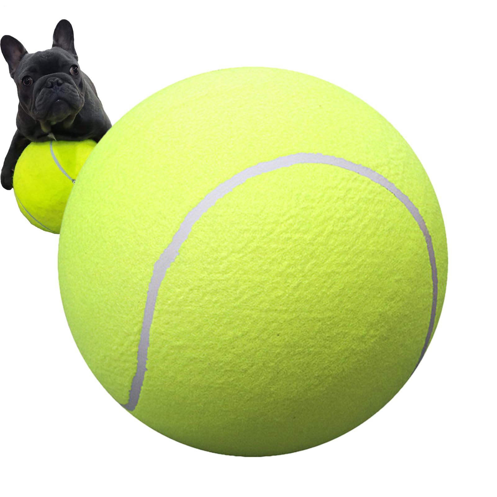 Oversize Tennis Ball - Giant Tennis Ball | Large Fun Chew Toy | Big Rubber Inflatable Launcher | Extra Large Sports Sphere | Sports Pet Toys | Pet Playground Bounce Sphere For Indoor Outdoor Use