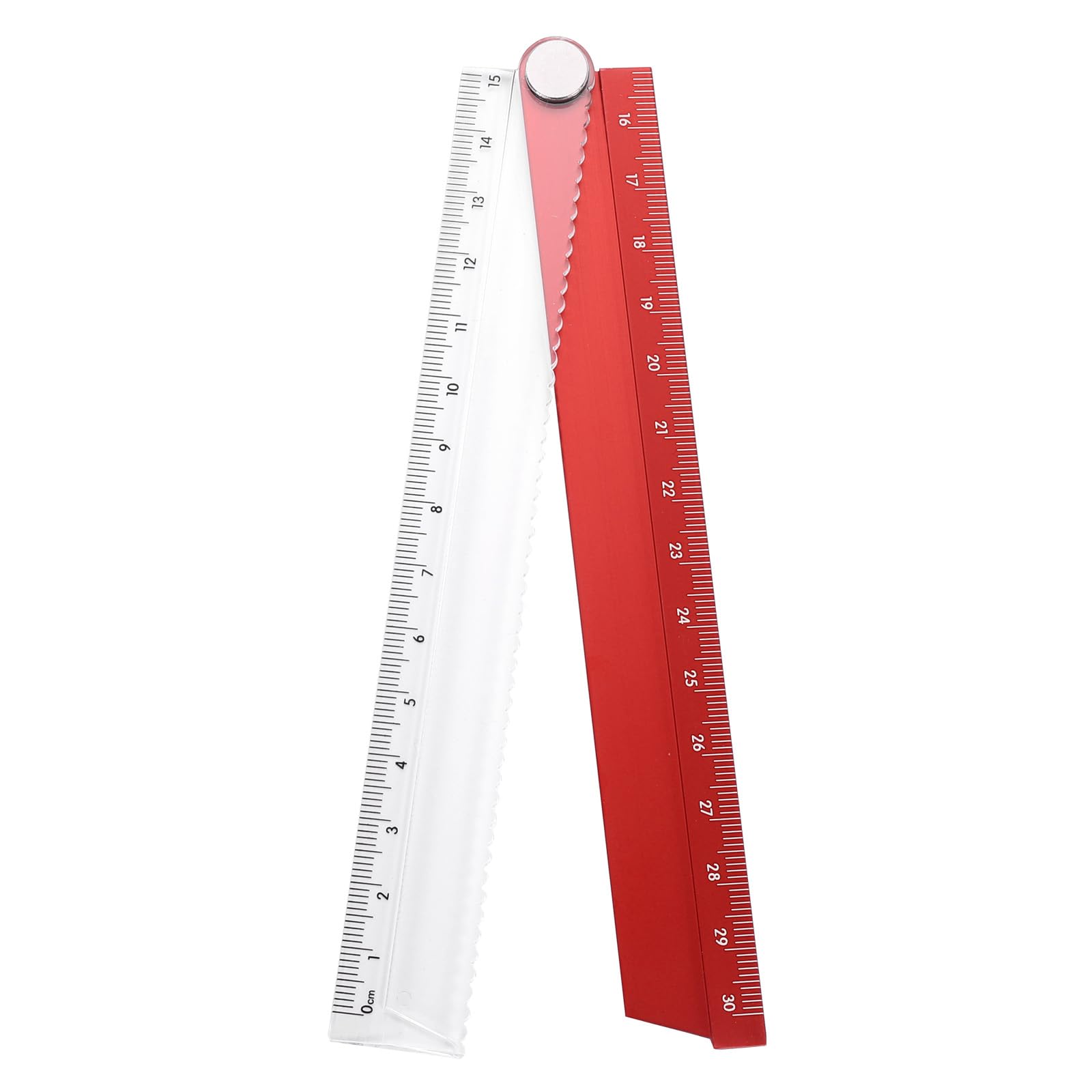 HARFINGTON Folding Straight Ruler 30cm Metric Aluminum Alloy Protractor Foldable Angle Ruler Geometric Measuring Tool for Architects Artists Office,