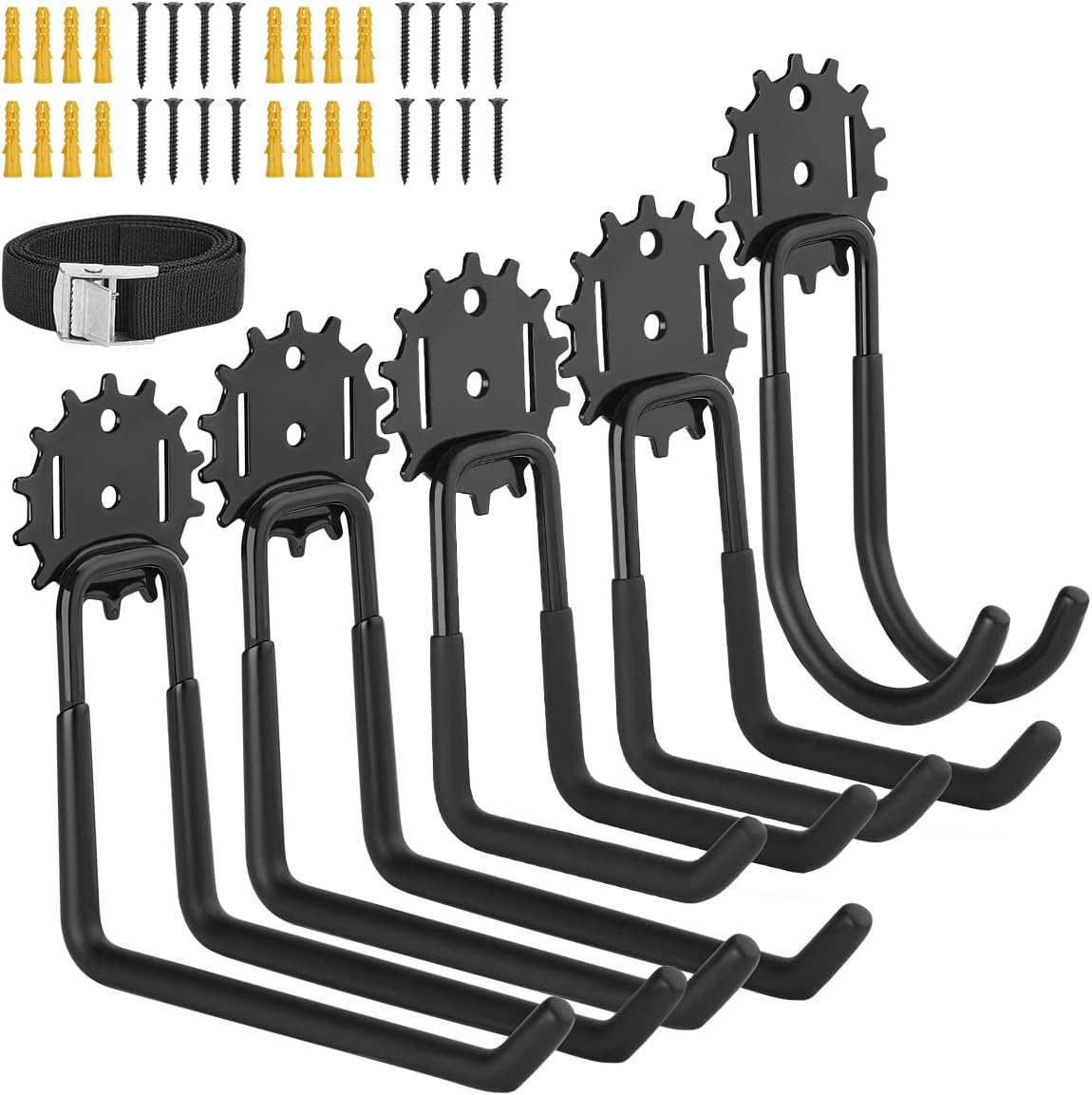 5 Pack Garage Hooks Heavy Duty Steel Wall Mount Hooks, Garage Tool