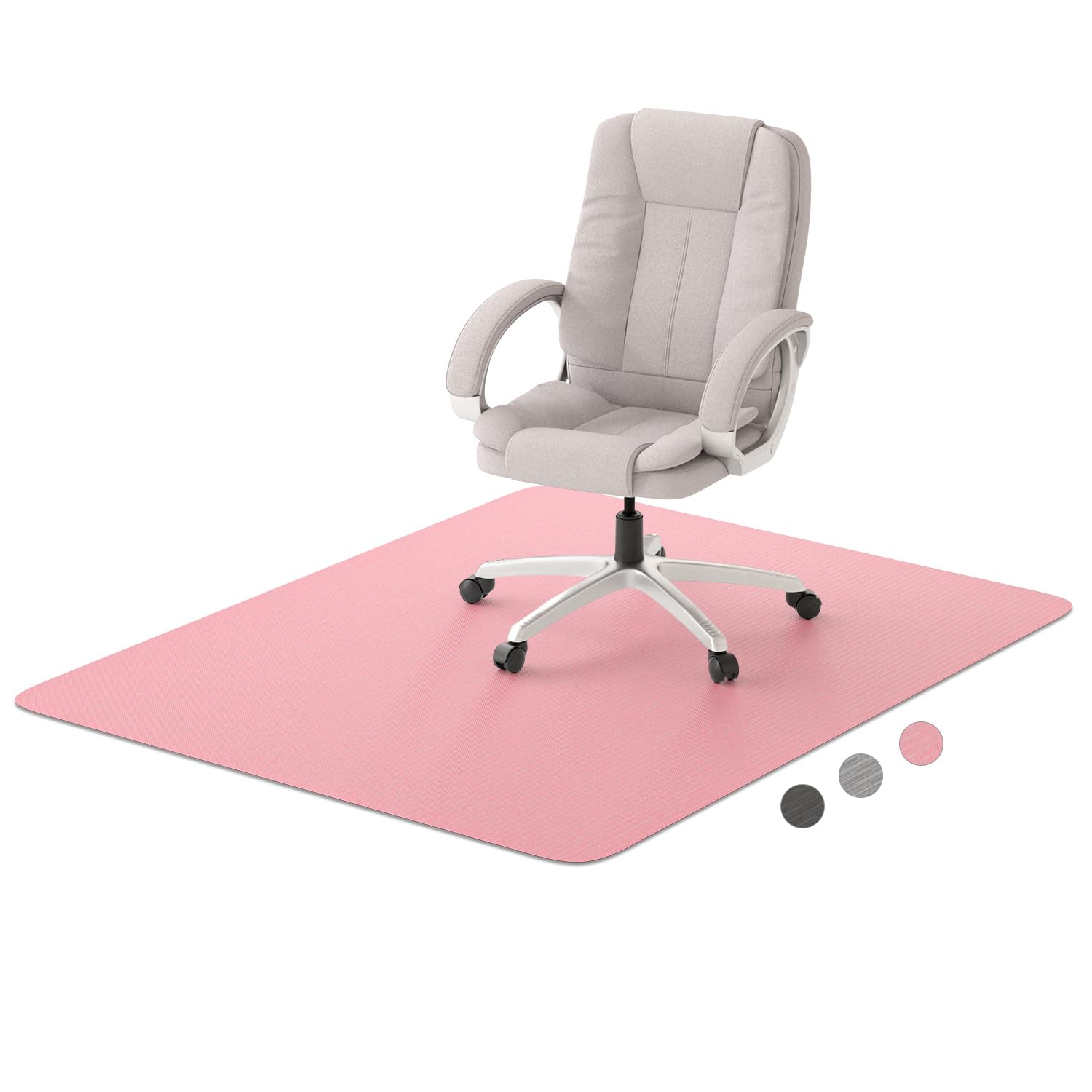 Hsurbtra Office Chair Mat for Hardwood Floor, 35" x 47" Large Anti-Slip Computer Chair Mat, Heavy Duty Wood & Tile Floor Protector, PVC Desk Rug for Office Home, Pink