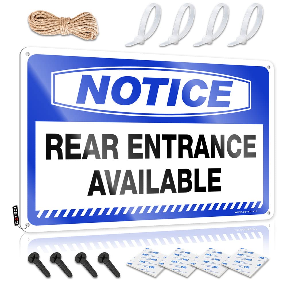 Funny Metal Bar Signs Notice Rear Entrance Available Tin Sign Metal Signs Decor Decaor Sign(30X40CM)