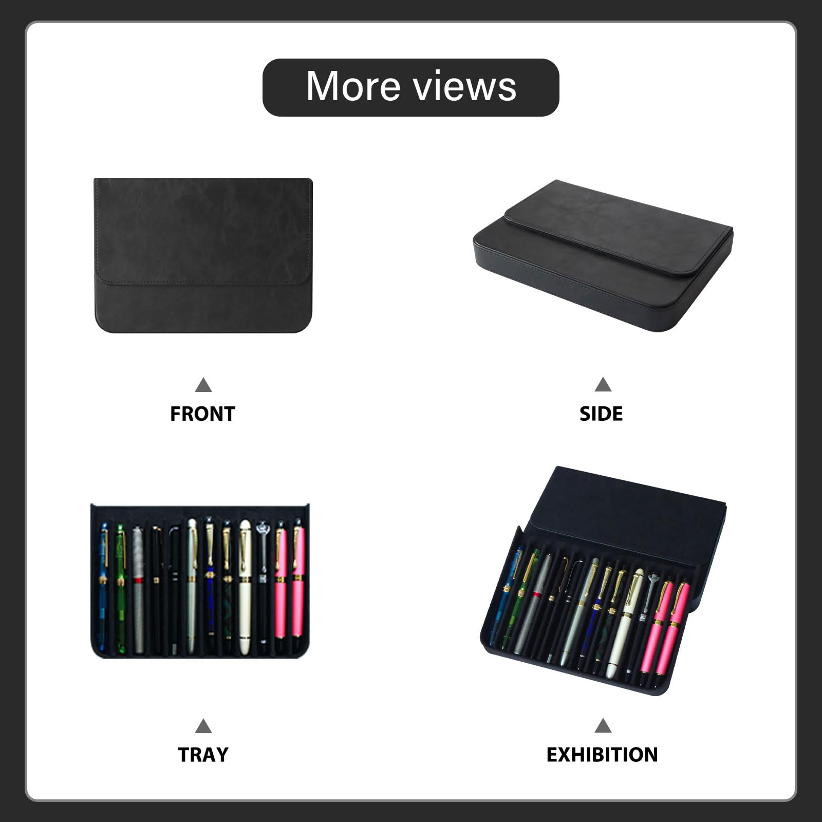 Amazon.com : MIVLXLX PU Leather 12 Fountain Pen/Pencil Tray Case