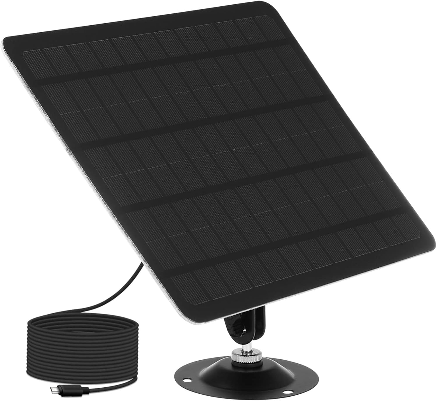 20w Outdoor Solar Panel for Security Cameras Monocrystalline Solar Charger with Flexible Mounting Brackets for Living and Low-Light Charging