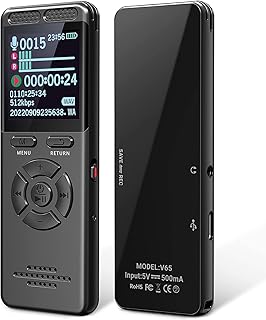 Vormooi 64GB Voice Recorder, Audio Recorder with USB C Charge, One Button Record and 30 Hours Long Battrey Time, Voice Activated Recorder for Lecture Interview Meeting Class