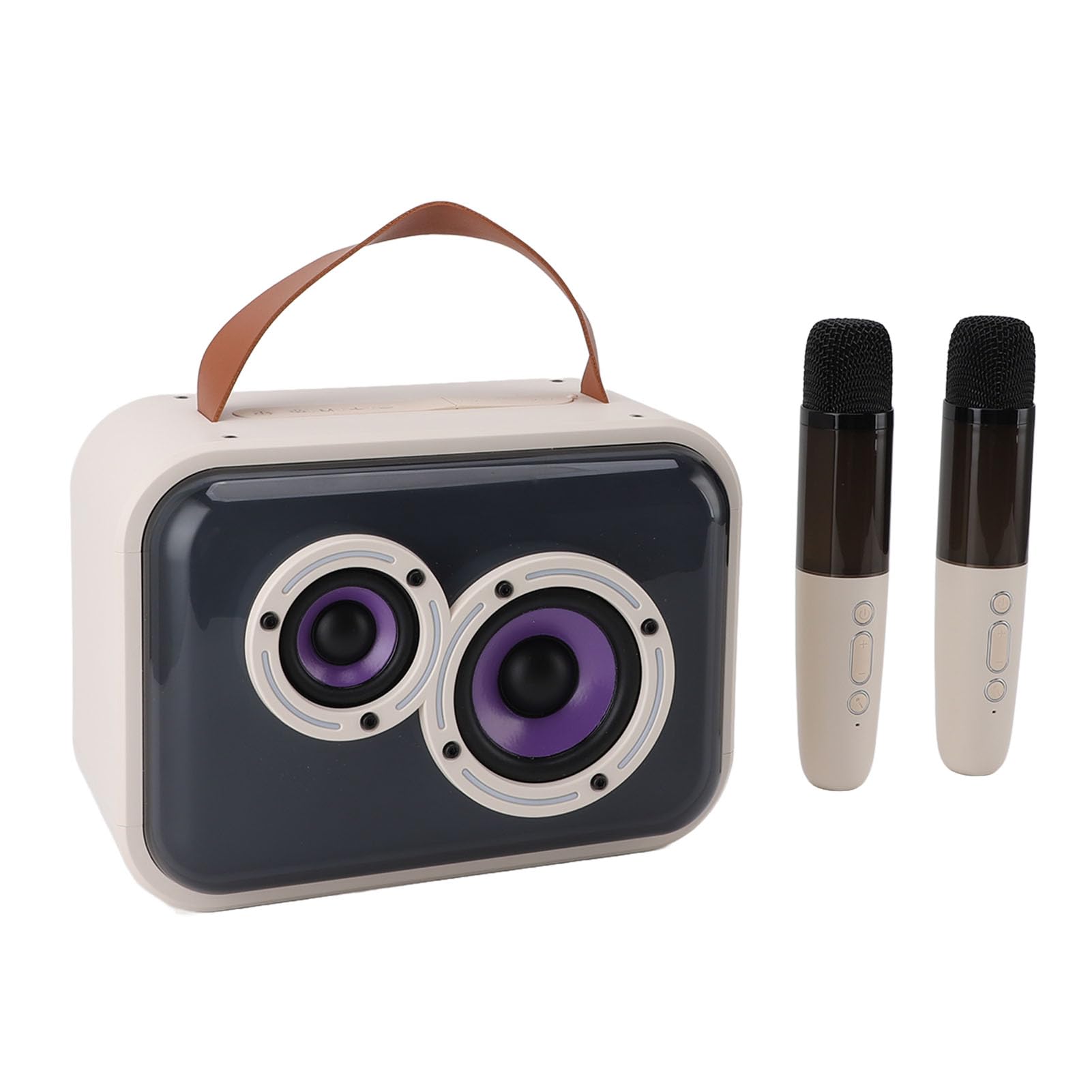 Macchina per Karaoke con Microfono per Bambini con Luci Colorate e Controllo del Volume per Feste e Raduni, Design Portatile con 2 Microfoni