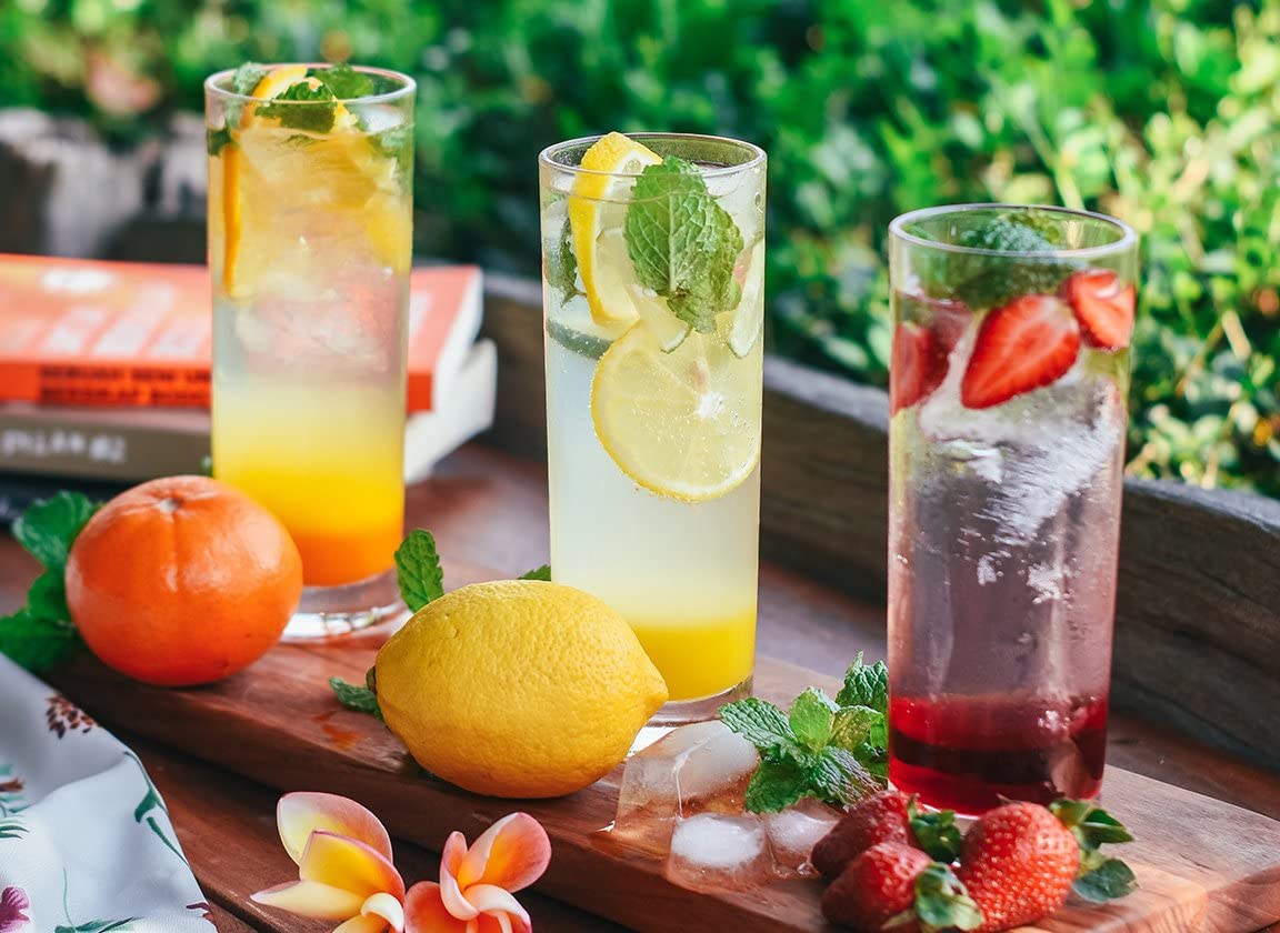 RB Longdrinkgläser Premium-Kunststoff Unzerbrechlich Wiederverwendbar 30cl, 4 Stück