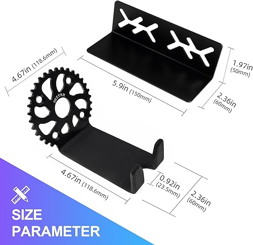 Miniatura 2 de MZYRH Soporte de pared para bicicleta, soporte de pared para pedal de bicicleta, soporte de bicicleta de almacenamiento interior para garaje u