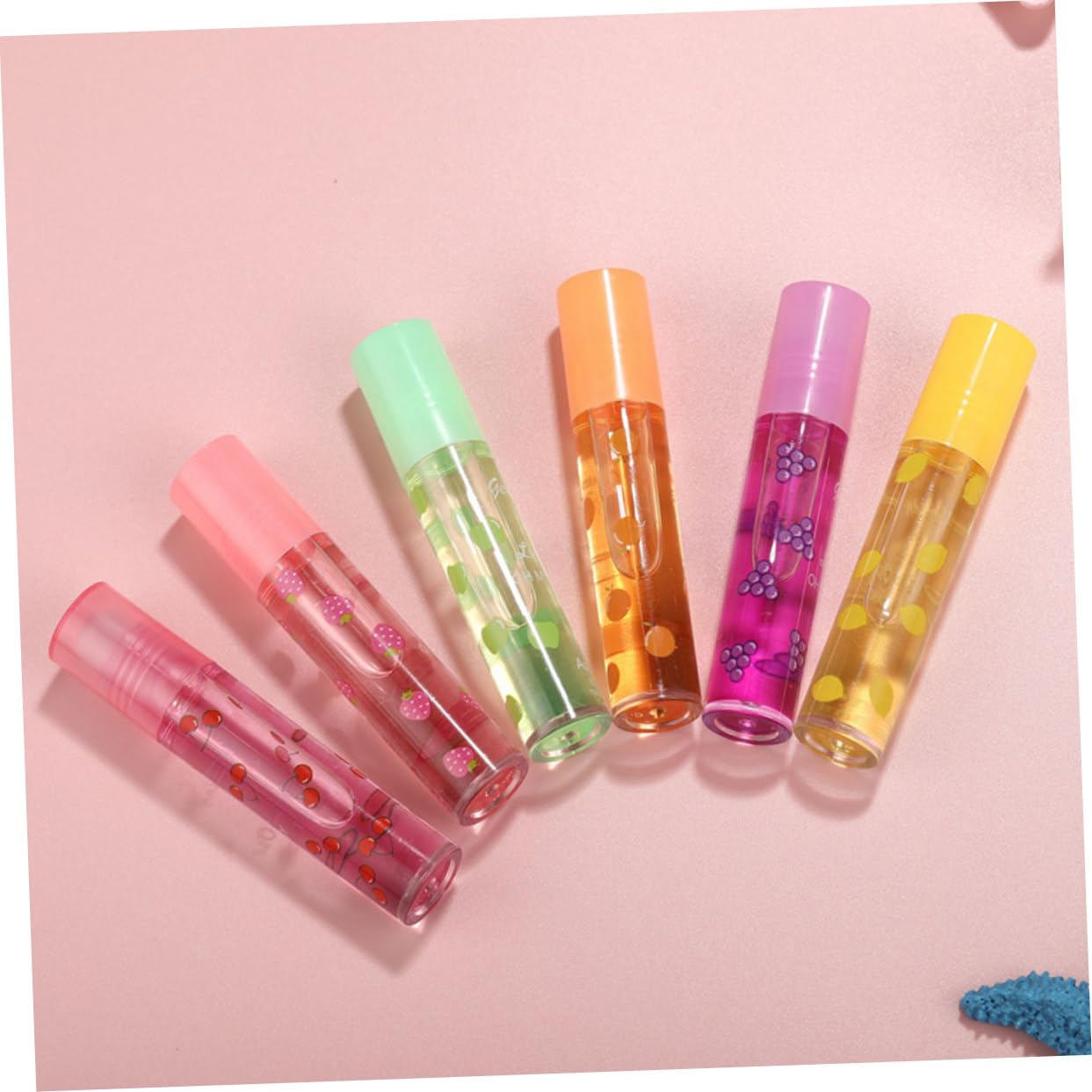 Gatuida 12 Piezas de Brillo Labial Transparente Diseño de Fruta, Hidratante y Portátil, para Mujeres y Niñas en Invierno