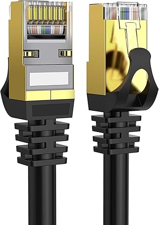 FEDUS Cat8 Ethernet Cable, 5 Meter 16.4Ft Braided Lan Cable Heavy Duty 5G Ready 40Gbps High-Speed Double Shielded Internet Cable2000Mhz Network Cable Cord For Router Pc Laptop Gaming Modem Black