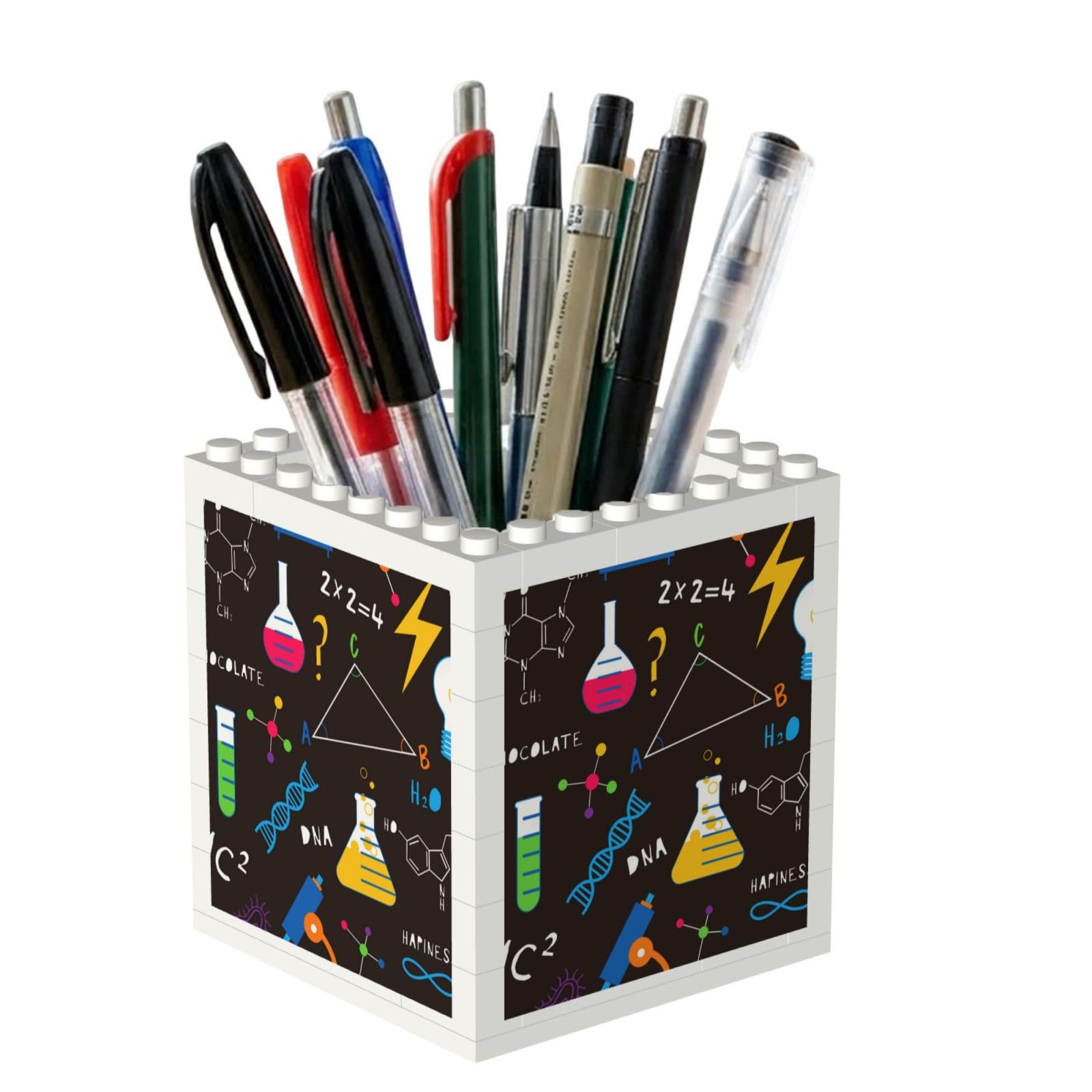 Poadnly Science Chemicals Flasks, Pen Pot Pencil Holder for Office Home School, Compact Desk Organiser for Office Stationery