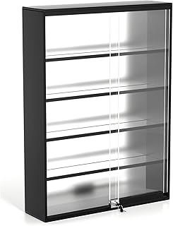 Commercial Cigarette & Vape Display Rack, Wall-Mounted & Desktop Matchbook Organizer, Versatile Black Shelving Cabinet for Supermarkets & Retail Stores