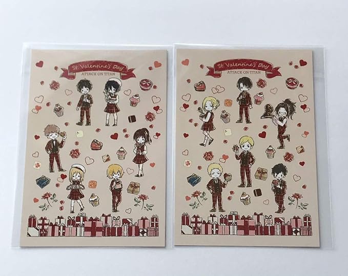 Amazon 進撃の巨人 グラフアート バレンタインver 特典ポストカード 全2種 リヴァイ エレン エルヴィン アルミン ミカサ ライナー アイドル 芸能人グッズ 通販