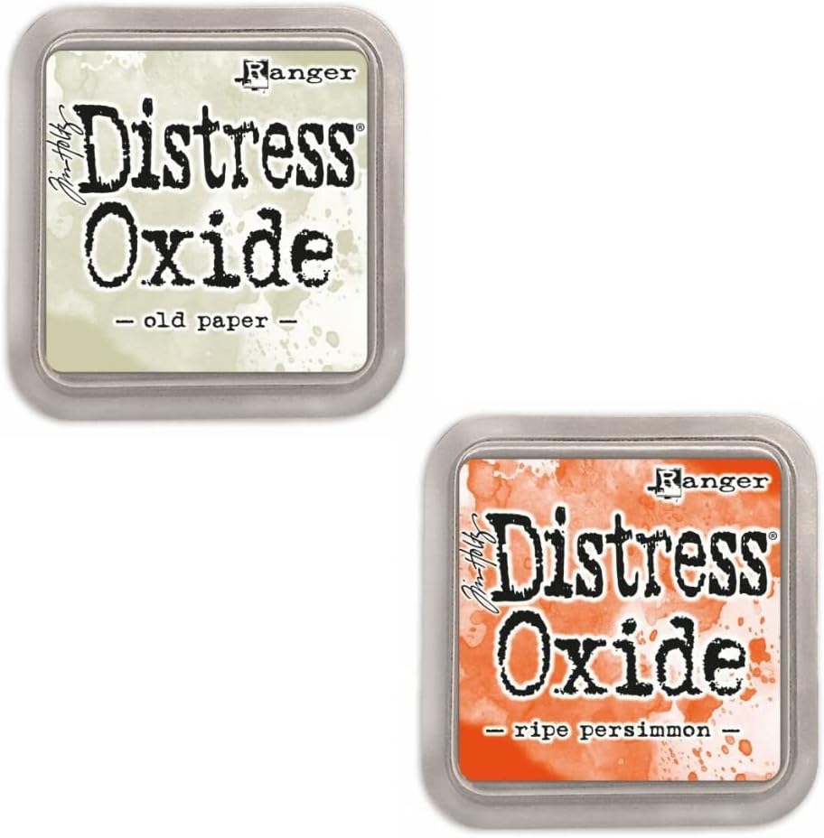 Set of 12 Pigment and Dye Fusion Inks with Felt Pad | Matte Finish | Ranger Distress Oxide - Designed by Tim Holtz | Kit Number 4 | Approx. Size 3“ x 3” (7.6 x 7.6 cm)