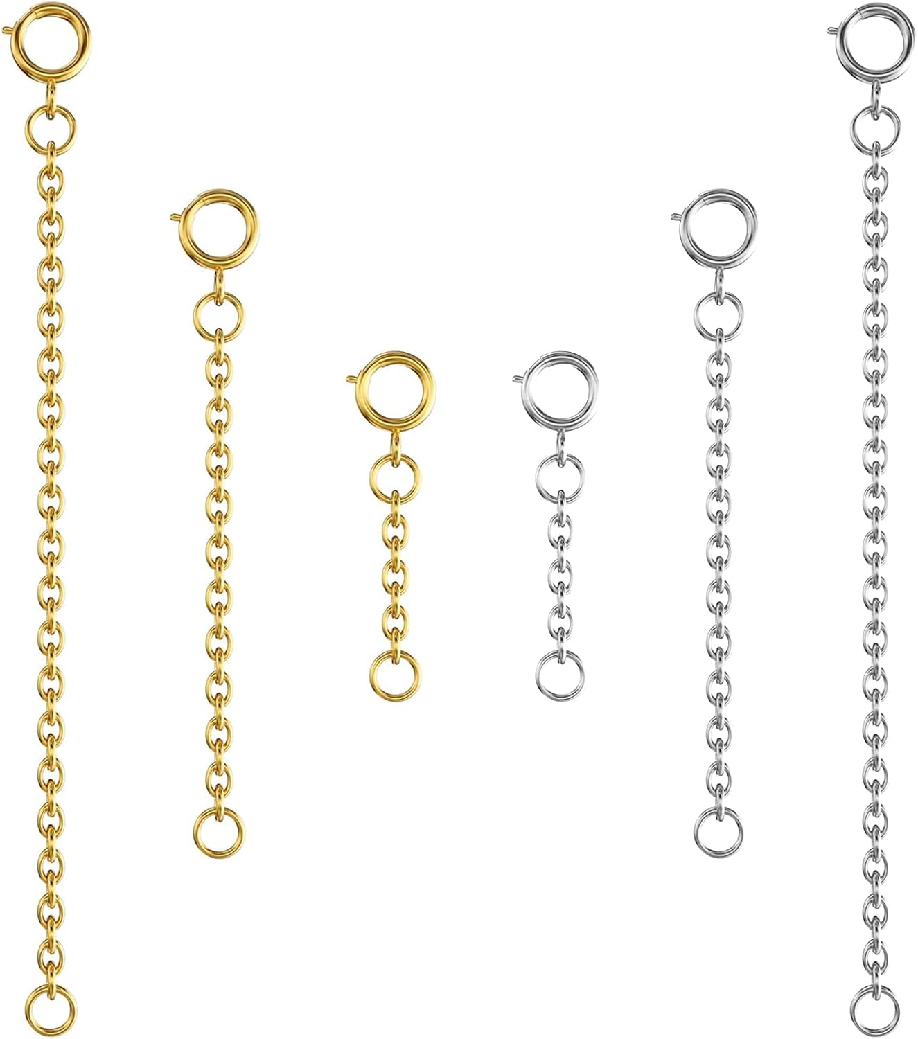 Bonison Necklace Extender Gold - 18k Gold Plated Chain Extenders for Necklaces, Necklaces Bracelet Anklet Extenders for Women Jewelry Making (3 pcs Gold 1 2 3 Inch)