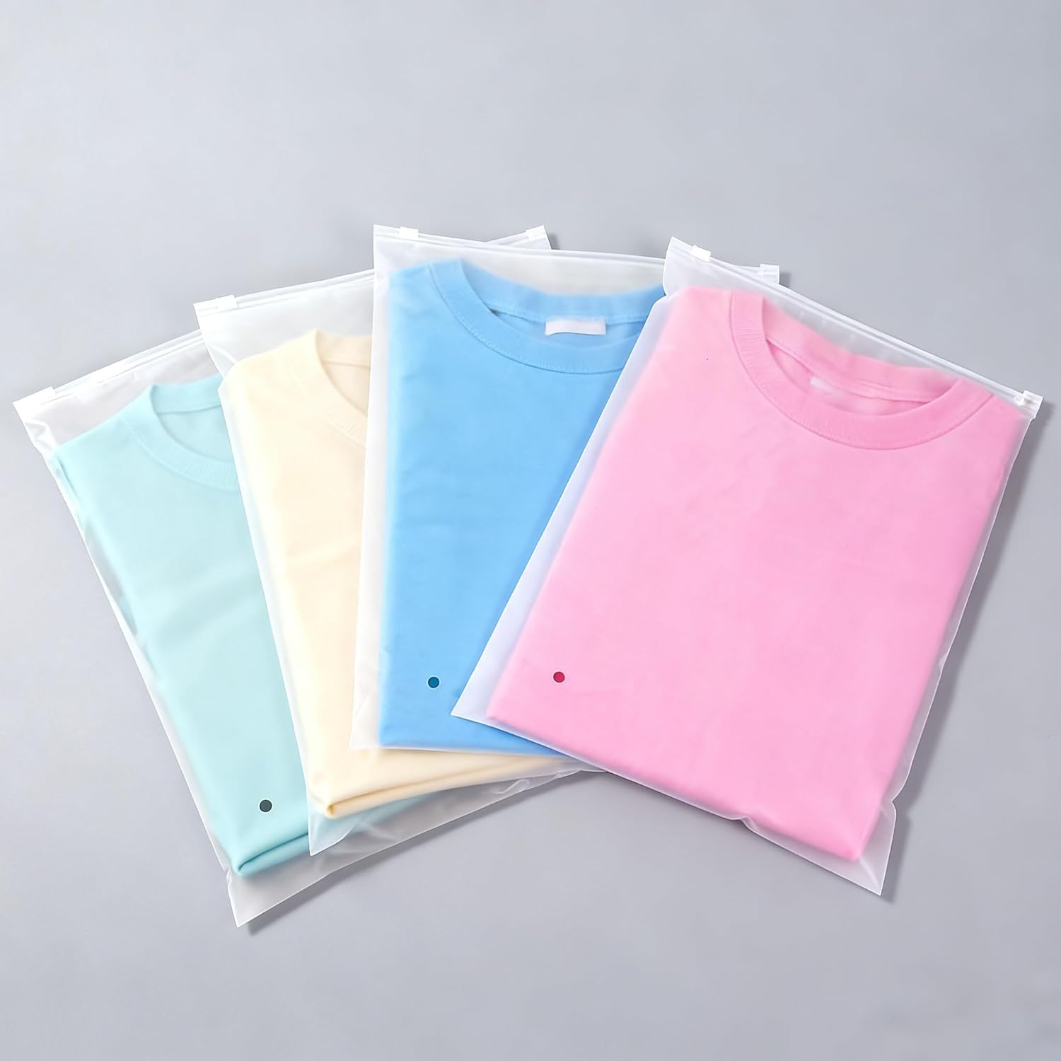 Frosted Packaging Bags for Shipping, 100 Pcs 10x13 Inch Zipper Plastic Shirt Bags for Clothing, T-Shirt, Pants, Document, Sweaters, 3 Mil with Vent Holes