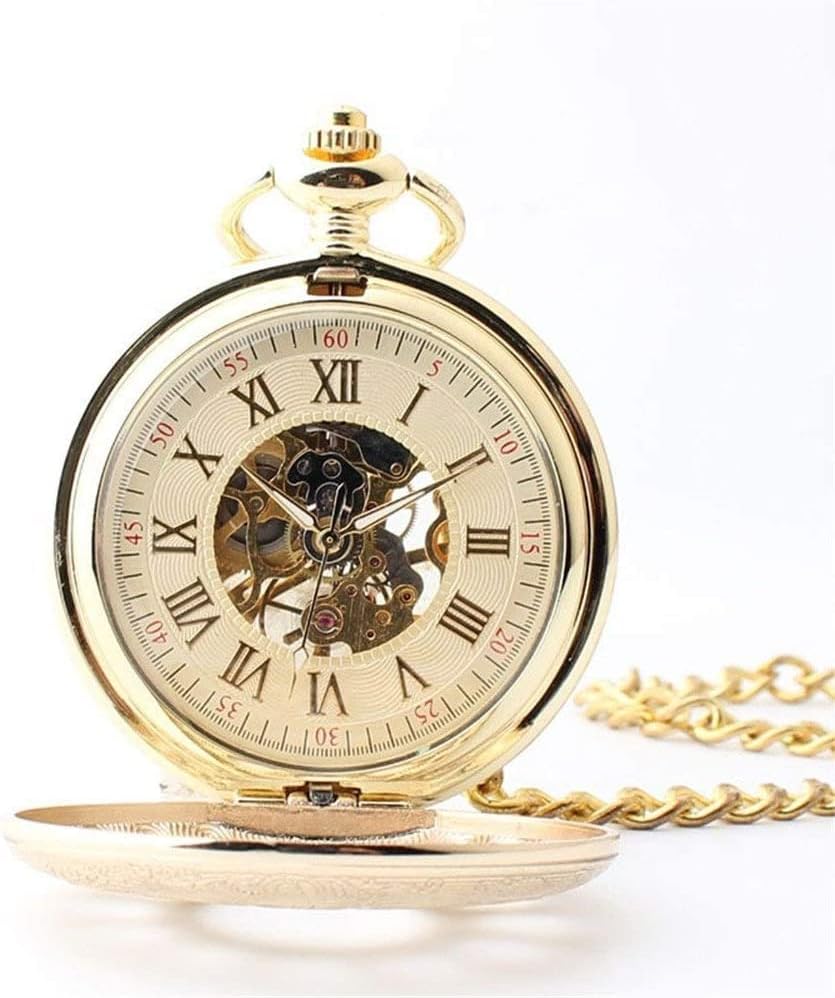 Pocket Watch,Mens Bronze Mechanical Hand Winding Pocket Watch