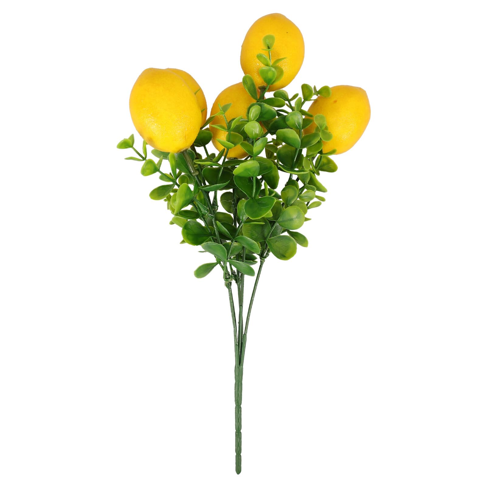 HOLIDYOYO Artificial Lemon Plants Branches Faux Yellow Lemon Branch Stems with Green Leaves Simulation Fruit Fake Lemon Tree Picks Props for Summer Wedding Party Decor