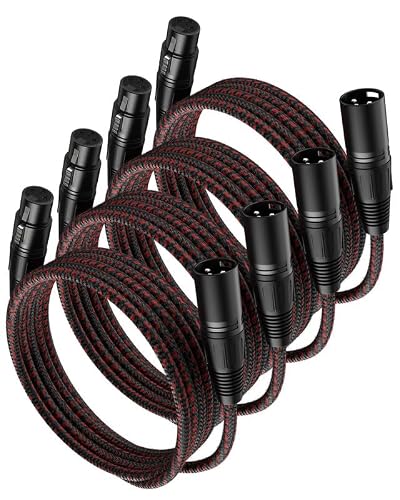 VANDESAIL XLR Cables 6ft 4 Pack,XLR Microphone Cable,OFC Balanced Shielded