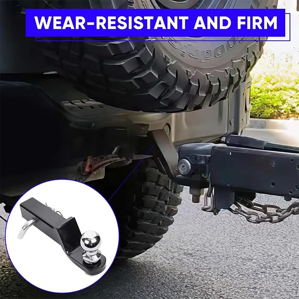 NEWFUN Adaptador de Enganche de Remolque rebajado 50 mm para vehículos estadounidenses, Bola de Enganche para automóviles, Furgonetas, Camiones y autocaravanas. (Tow Hook with Pin Lock)