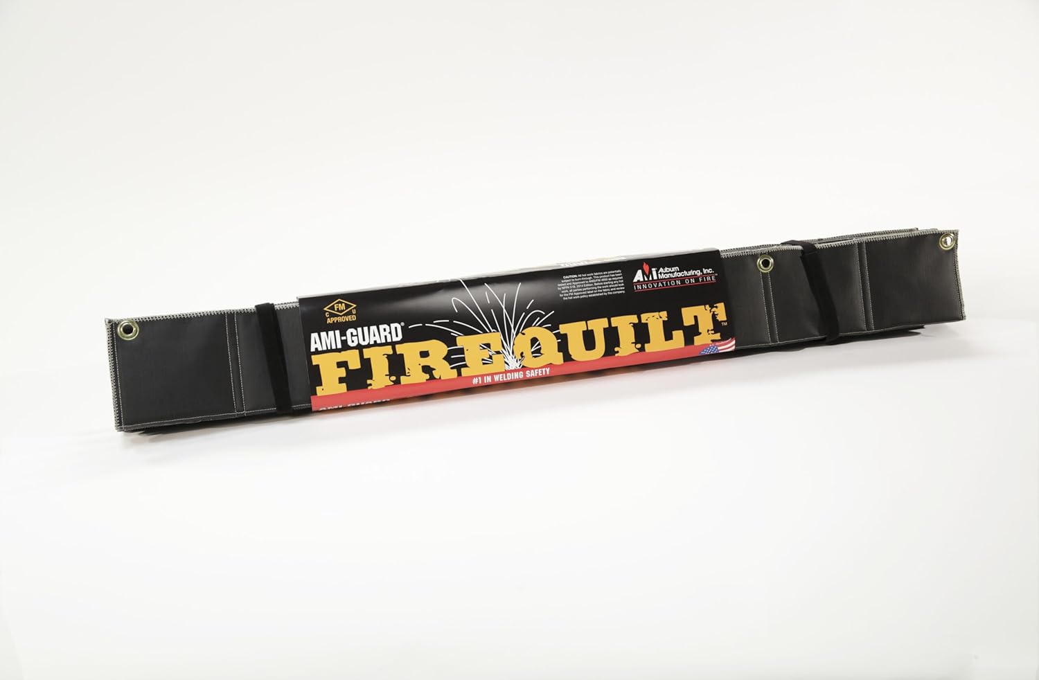 FIRE QUILT - 4FTx4FT, Heavy Duty, Grommeted, Fiberglass Welding Curtain, Blanket, or Pad for Industrial Welding Protection Heat Insulation - Black - 4' x 4', 1 Pack. MADE IN USA