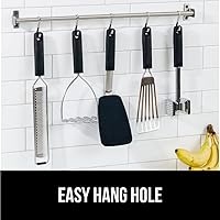 Vista 9 de GORILLA GRIP Espátula de silicona flexible de grado alimenticio, cabezal resistente al calor para sartén antiadherente, mango de goma suave