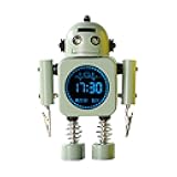 BEIYINAI Robot for Smart Digital Alarm Clock with Snooze Mode Temperature Displaying for Girls Boys Wake Up Bedroom for Time Cloc Digital Alarm Clocks for Bedrooms Kids, Light Green