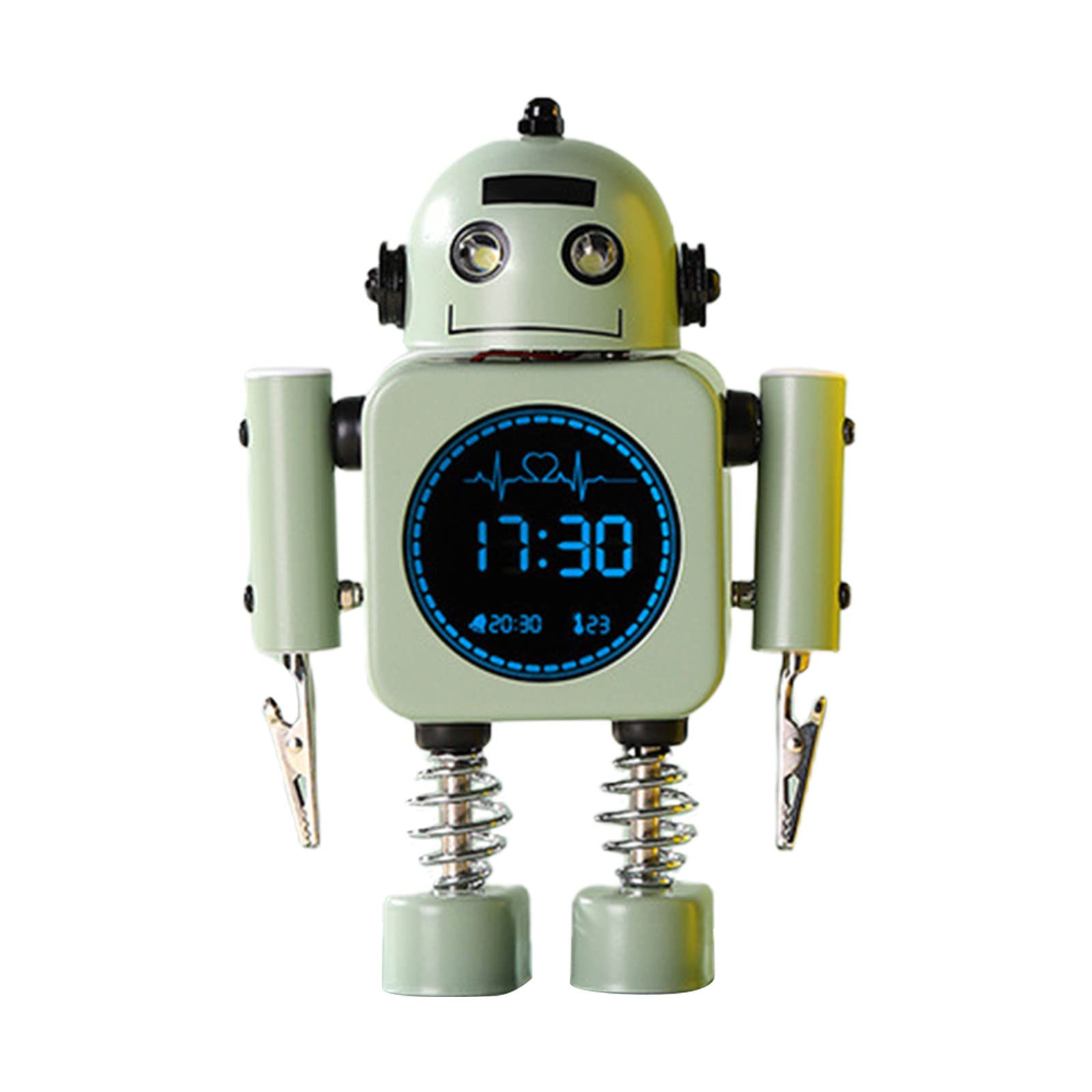 Réveil Numérique Intelligent Robot - Affichage Température, 5 Sons, Snooze, LED, Alimentation Piles AAA
