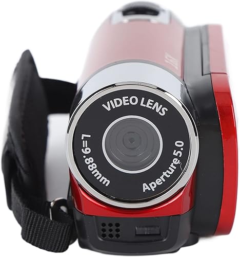 Miniatura 7 de Pomya Videocámara, zoom digital 1080P 16X, pantalla abatible de 2.7 pulgadas, cámara de vlogging, grabación de video de viaje, rojo