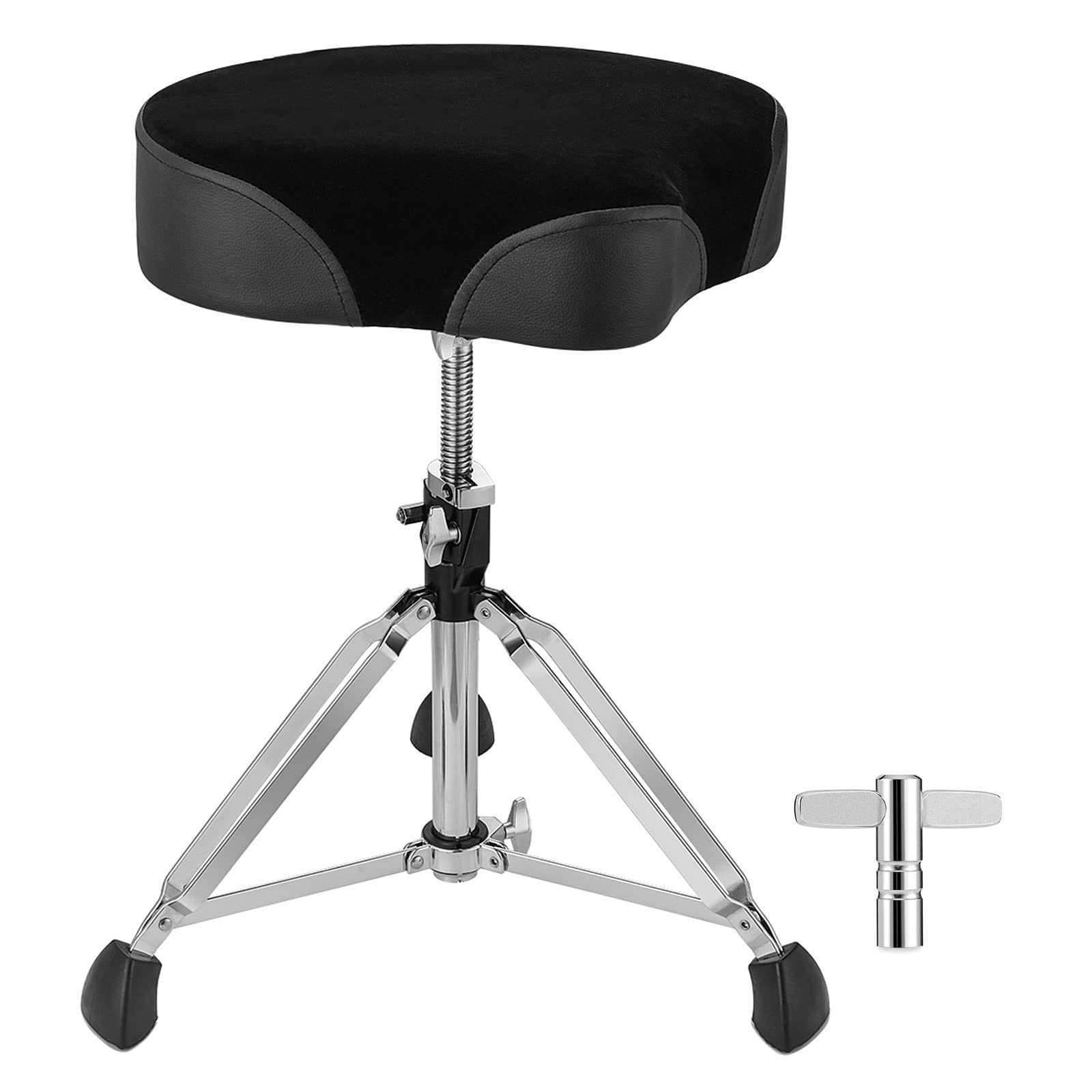 Starfavor Drum Throne Adjustable, Saddle Drum Seat, Swivel Drum Stool