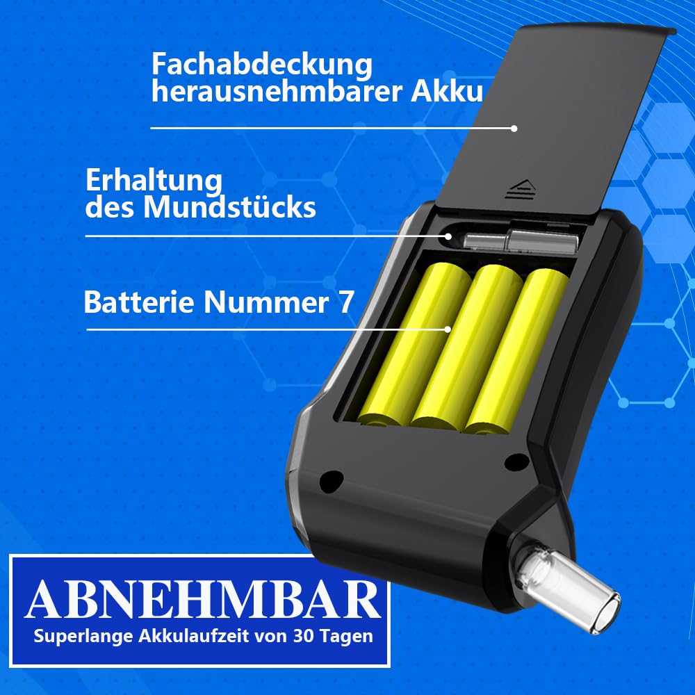 Alkoholtester Professioneller für den Heim und Professionellen,Gebrauch mit 20 Aufsätzen,LCD-Digitalanzeige und Hochempfindlichem Chip für höchste Genauigkeit