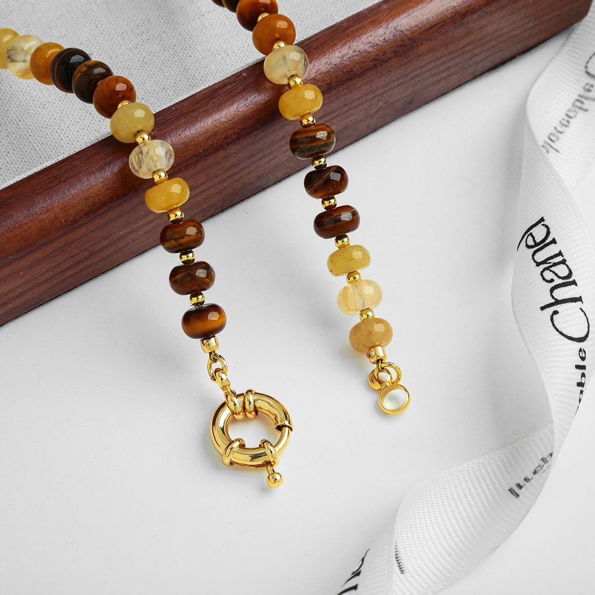 CLASSYZINT Amber Stone Beaded Gemstone Necklace for Women Boho Rainbow Bead Choker Neckalce Natural Stone Necklace - Image 8