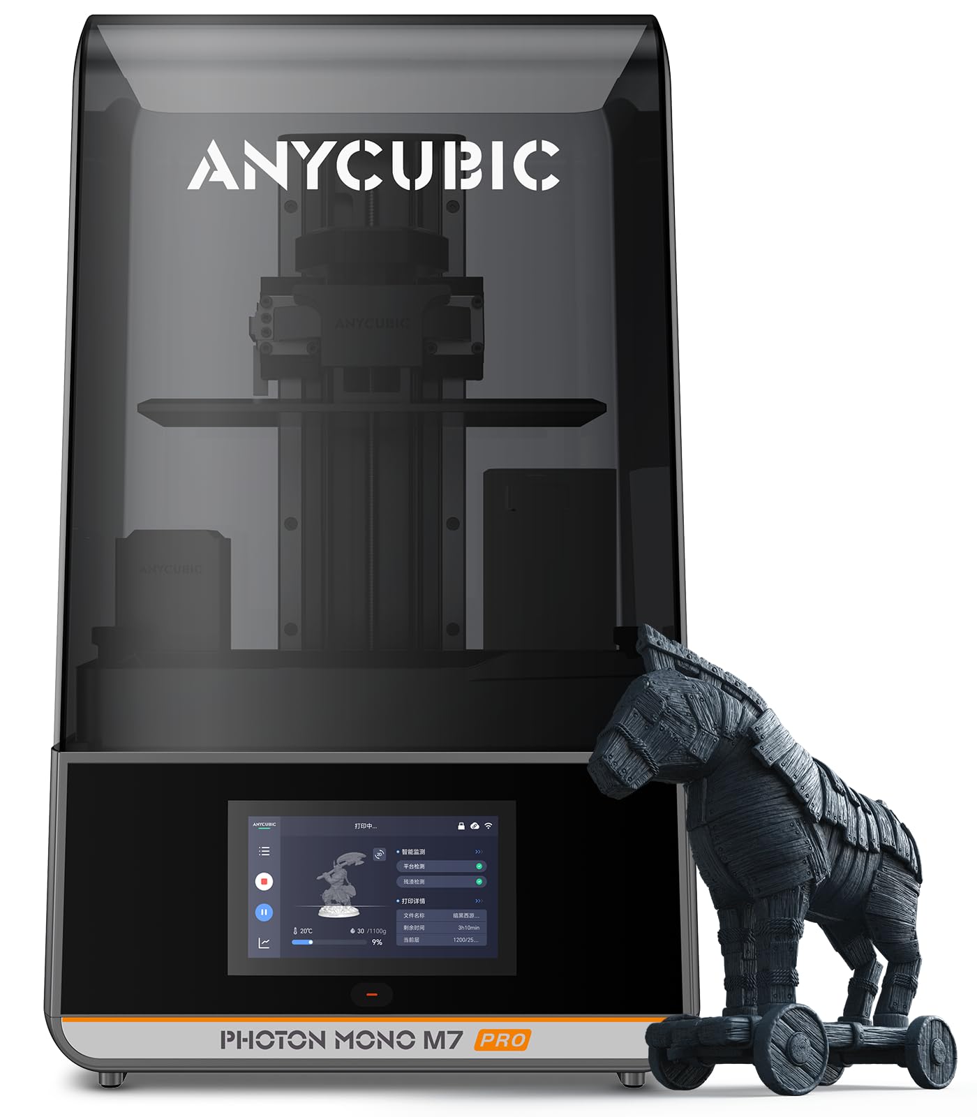ANYCUBIC Photon Mono M7 Pro, ultraszybka żywiczna drukarka 3D 170 mm/h, 14-kolorowy wyświetlacz LCD Mono, najnowsza technologia LighTurbo 3.0, duży rozmiar druku 8,77"x4,96”x9,05”
