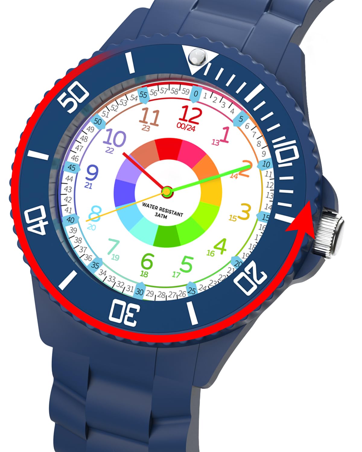 Orologio per bambini per ragazzi e ragazze,orologio da polso educativo per bambini,orologio analogico con lunetta girevole con esercizi,facile da imparare a leggere