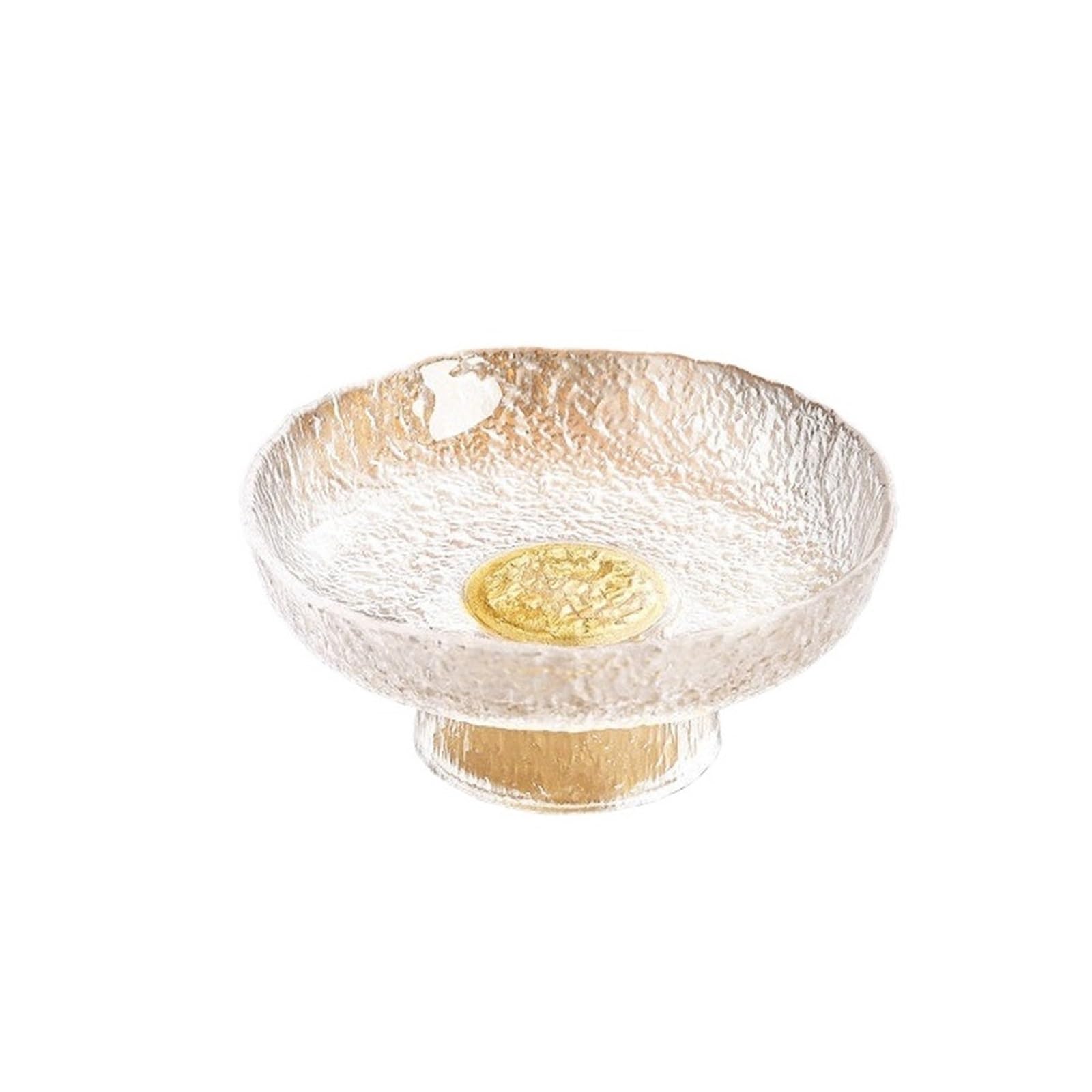 Hhaoran-9868 Tiered Serving Tray Gold Leaf Cake Stand Tall Glass Tray For The Living Room Snack And Dessert Cupcake Stand