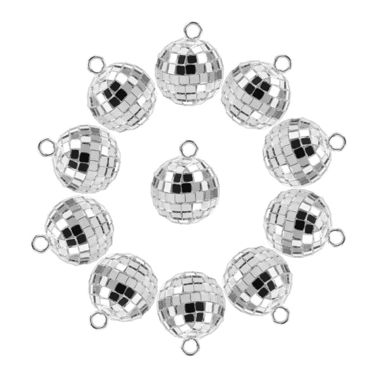 Ciieeo 120piezas Mini Disco Ball Charm Para Manualidades Diy Colgantes De Bola De Discoteca Para Joyería Accesorios Coloridos Para Creaciones De Collares y Llaveros