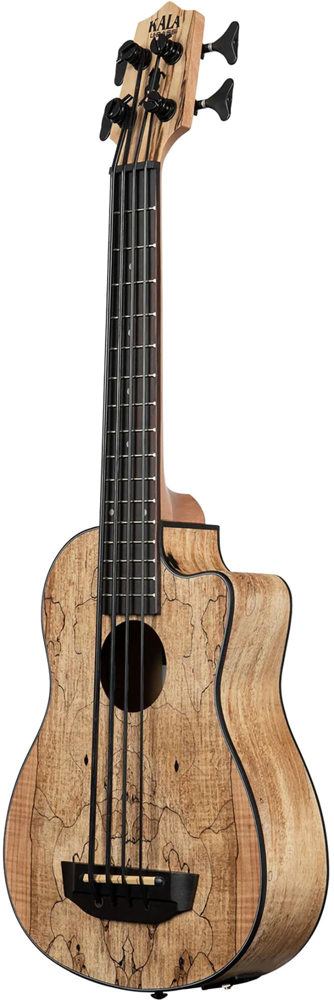 Kala U-BASS-SP-MAPL-FS U-Bass-Bass-Set aus Spalted-Ahorn mit Tasche, Stimmgerät, Austin Bazaar Anleitungs-DVD und Poliertuch