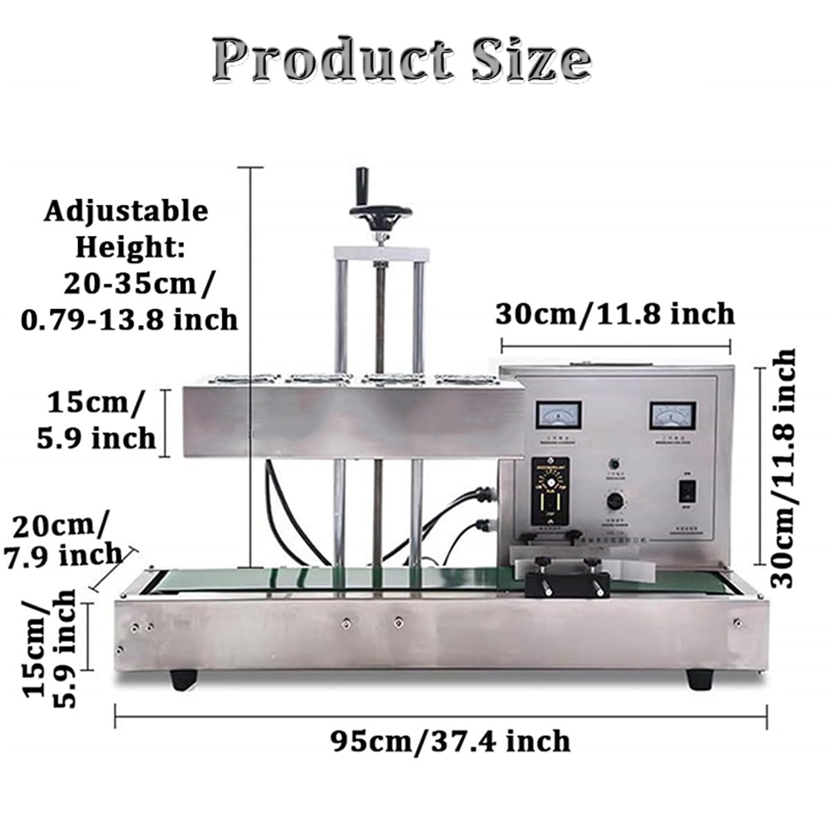 Machine De Scellage Par Induction Automatique Pour Bouteilles - Scelleuse Électromagnétique Continue Pour Bouchons De Différentes Tailles, Avec Hauteur Réglable, Idéale Pour Les Solutions D'Emballage