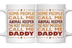MONIZILUCKY Father's Day Animal Keeper Mug - Most Important Call Me Daddy, 11oz White Ceramic Coffee Mug