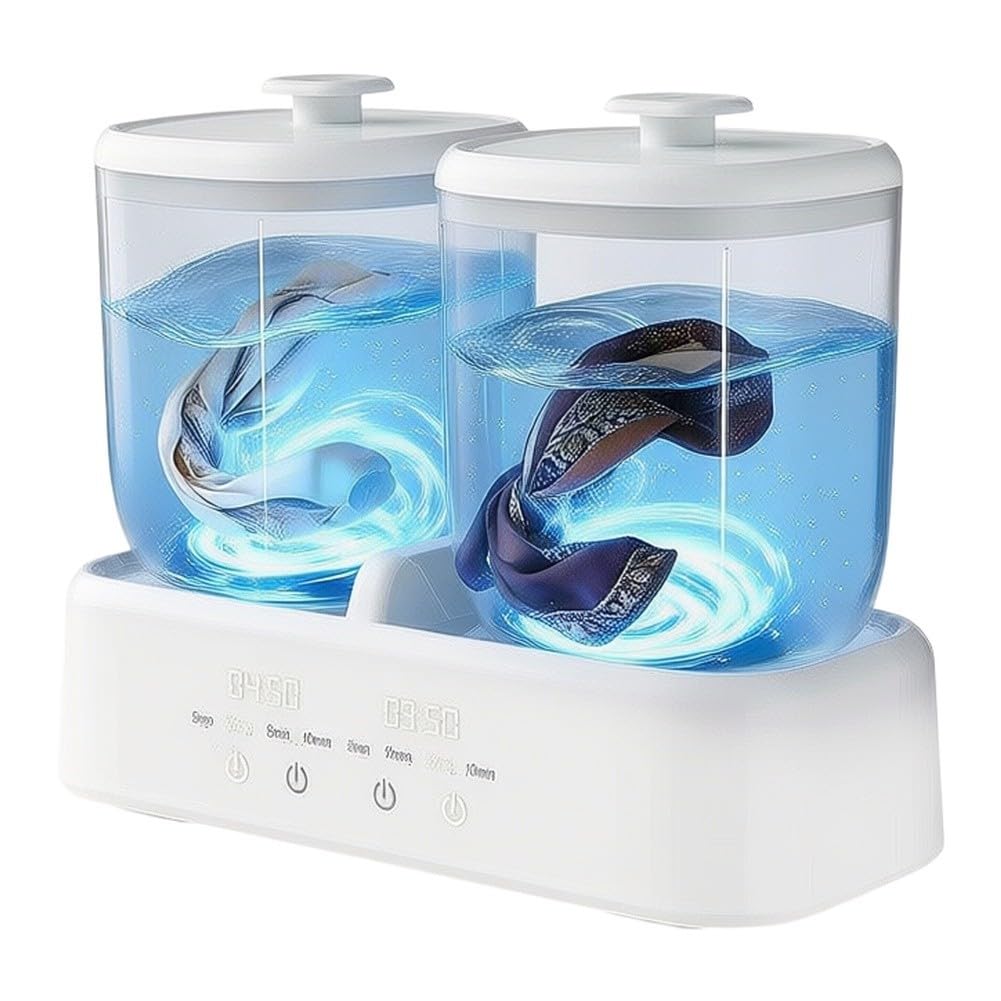 Lavadora portátil de 2,5 litros con centrifugado para ropa interior, 7200 mAh USB