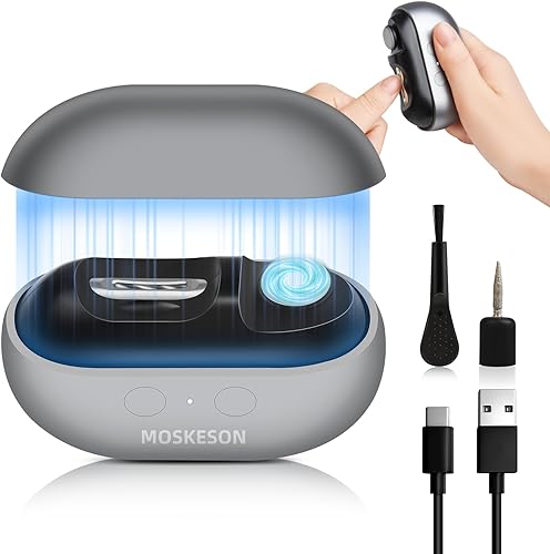 Cortaúñas eléctrico recortador automático de uñas 3 en 1, pulidor y almacenamiento de clips con luz LED, recargable por USB y 2 velocidades de