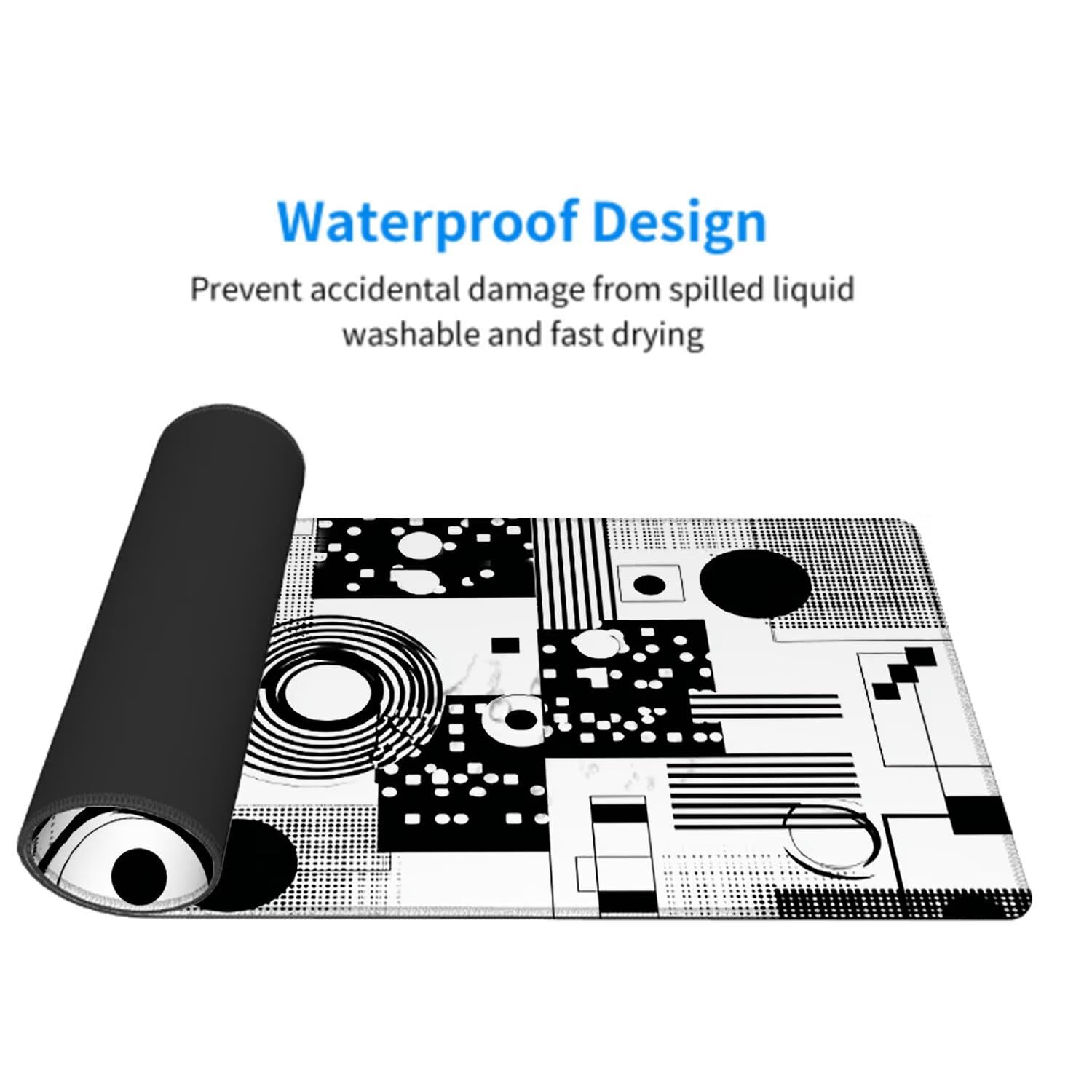 Podkładka pod mysz czarna biała podkładka pod mysz do gier XXL 1200 x 600 x 3 mm podkładka pod mysz abstrakcyjna duża podkładka pod mysz dla graczy akcesoria wodoodporne PC, do klawiatury komputera w