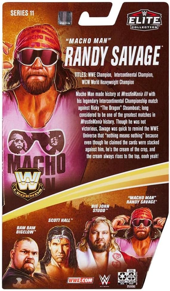 Exclusive Discount 80% Offer WWE Randy Macho Man Savage Legends Series 11 Elite Collection Wrestling Action Figure (Cream of The Crop Yellow)