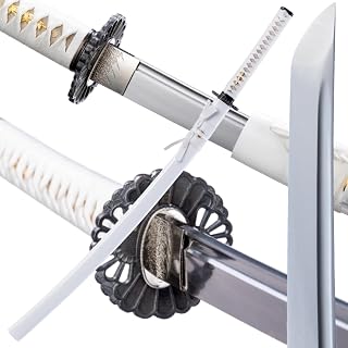Traditional Japanese Katana Full Tang Clay Tempering 1060 High Carbon Steel, Samurai Sword for Display & Collection