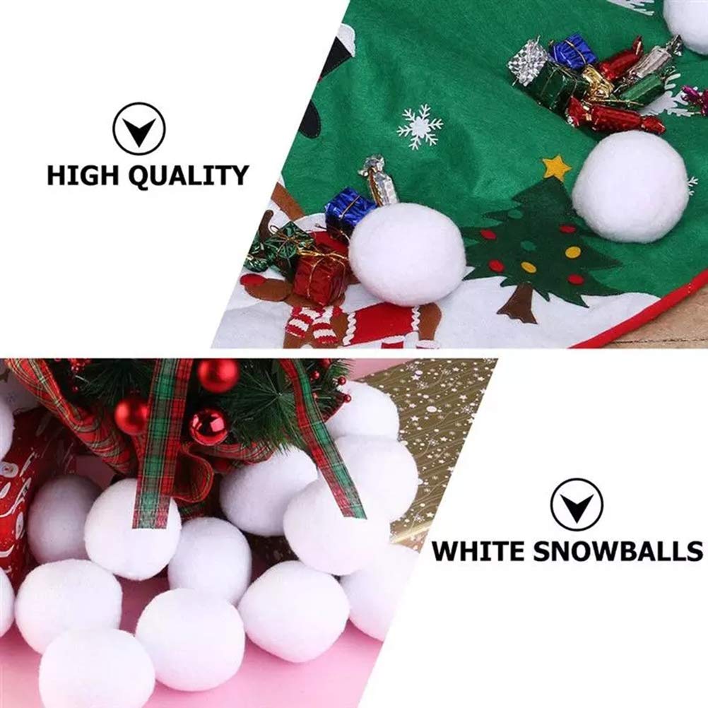 50PCS Fake SnowBalls,5CM Artificial Snow Ball Fight Set,Soft SnowBalls,Realistic Fake Snow Toys for Christmas Decorations Outdoor (White)