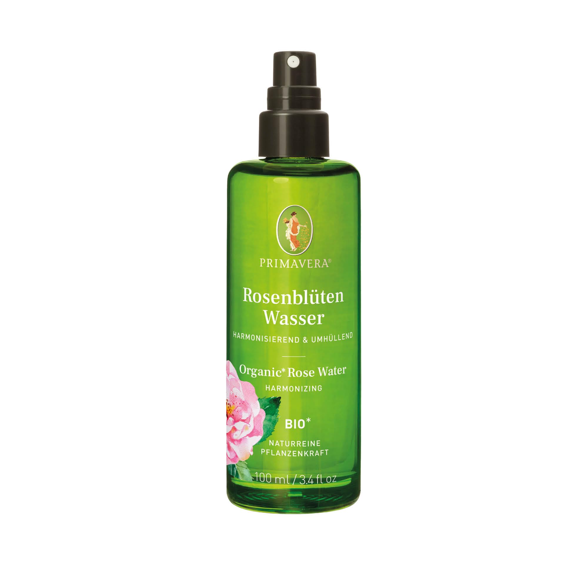PRIMAVERA Pflanzenwasser Rosenblütenwasser bio* 2 x 100 ml – naturreine Pflanzenkraft – Glasflasche – Hydrolat, Körperspray, Aromatherapie – harmonisierend, entspannend, ausgleichend – vegan