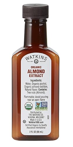 Watkins Extracto orgánico de almendra pura, sin OMG, Kosher, botella de 2 onzas, 1 paquete