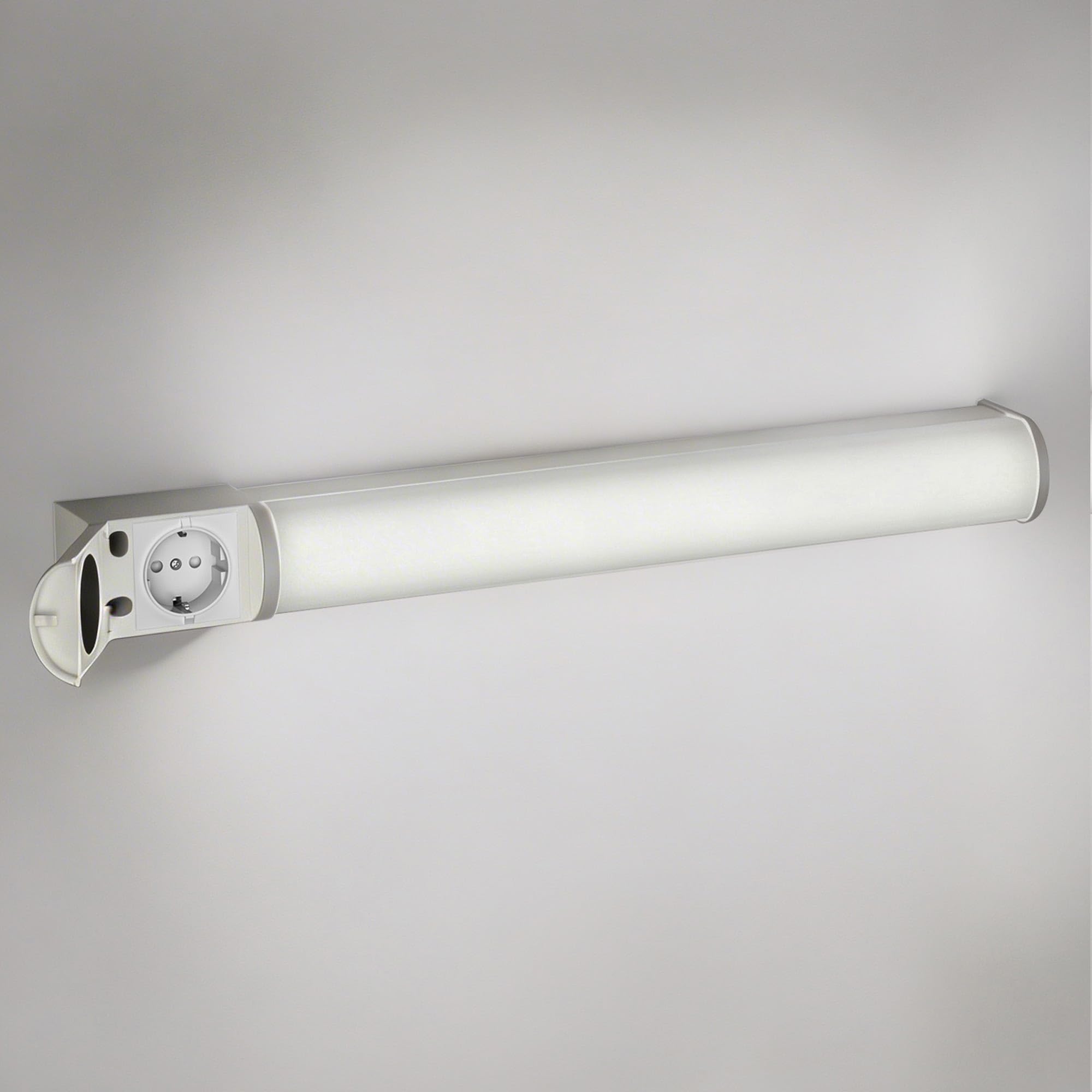 ledscom.de Lampe LED pour miroir FERIG, lampe de salle de bain avec prise de courant, 49cm, 10,2 W, 964lm, blanc