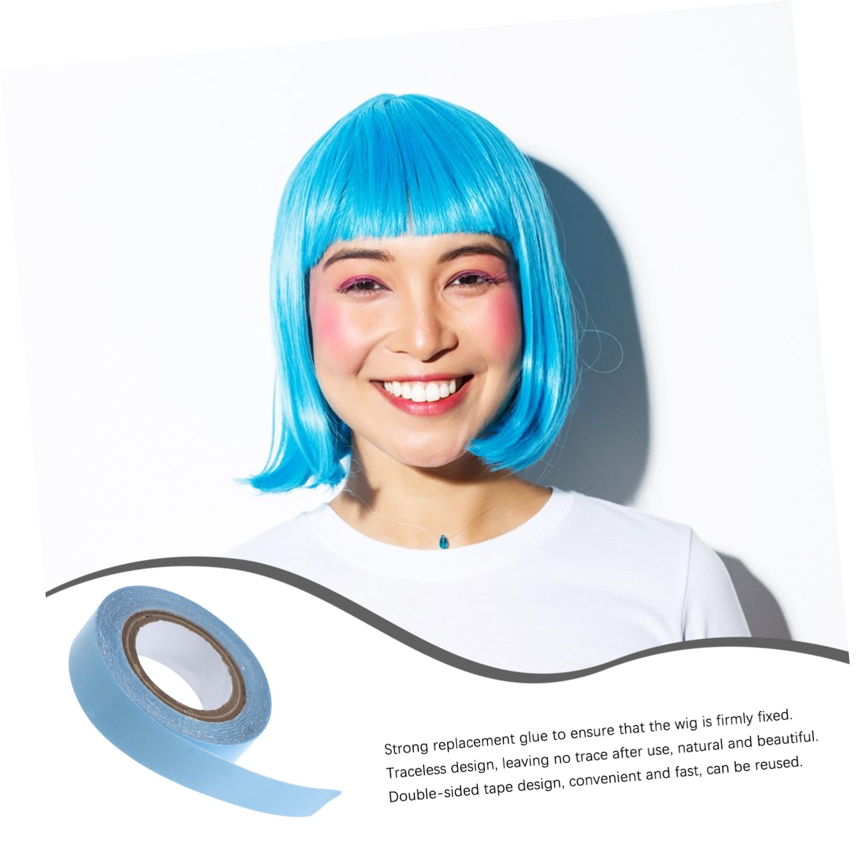 SOESFOUFU 3 Rolls Double-Sided Hair Tape for Lace Wigs Hair Extension Tape Strong Hold Wig Adhesive Gentle on Sensitive Skin