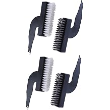 4X Reciprocating Saw Nylon & Steel Brush Attachment for Remodeling, 3.86x7.28inch Brush Heads for Grout, Rust, and Stubborn Stain Removal